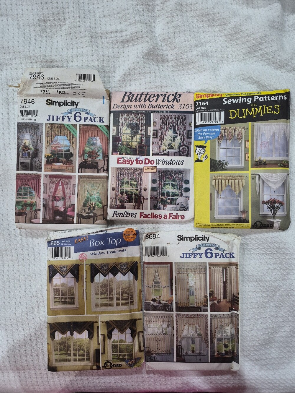 Sewing Patterns Lot Curtains, Valances & Window Treatments